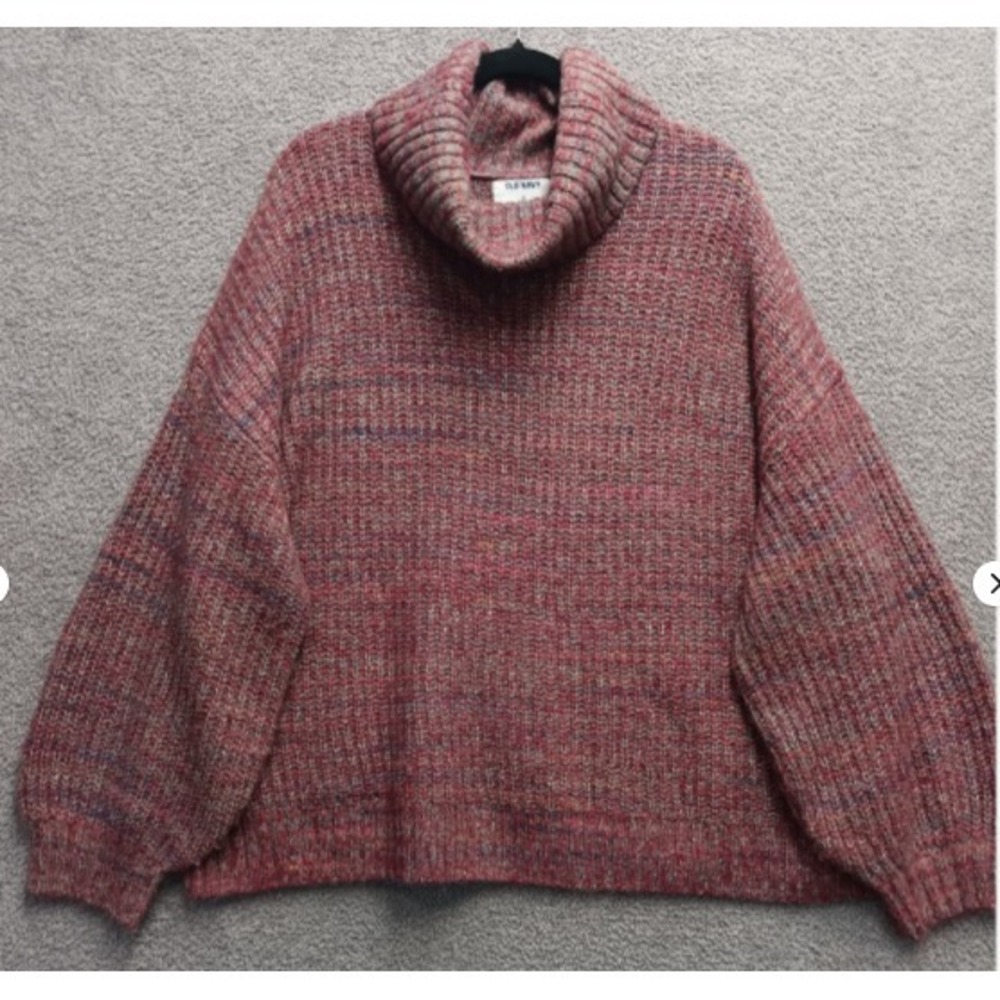 Old‎ Navy Women's 2X Chunky Knit Sweater Burgundy Fisherman Cottage core